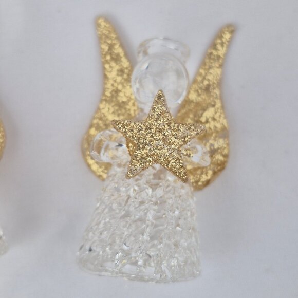 Giftco Clear Glass Angel Ornaments with Golden Glittery Wings Lot of 6 - Picture 10 of 16